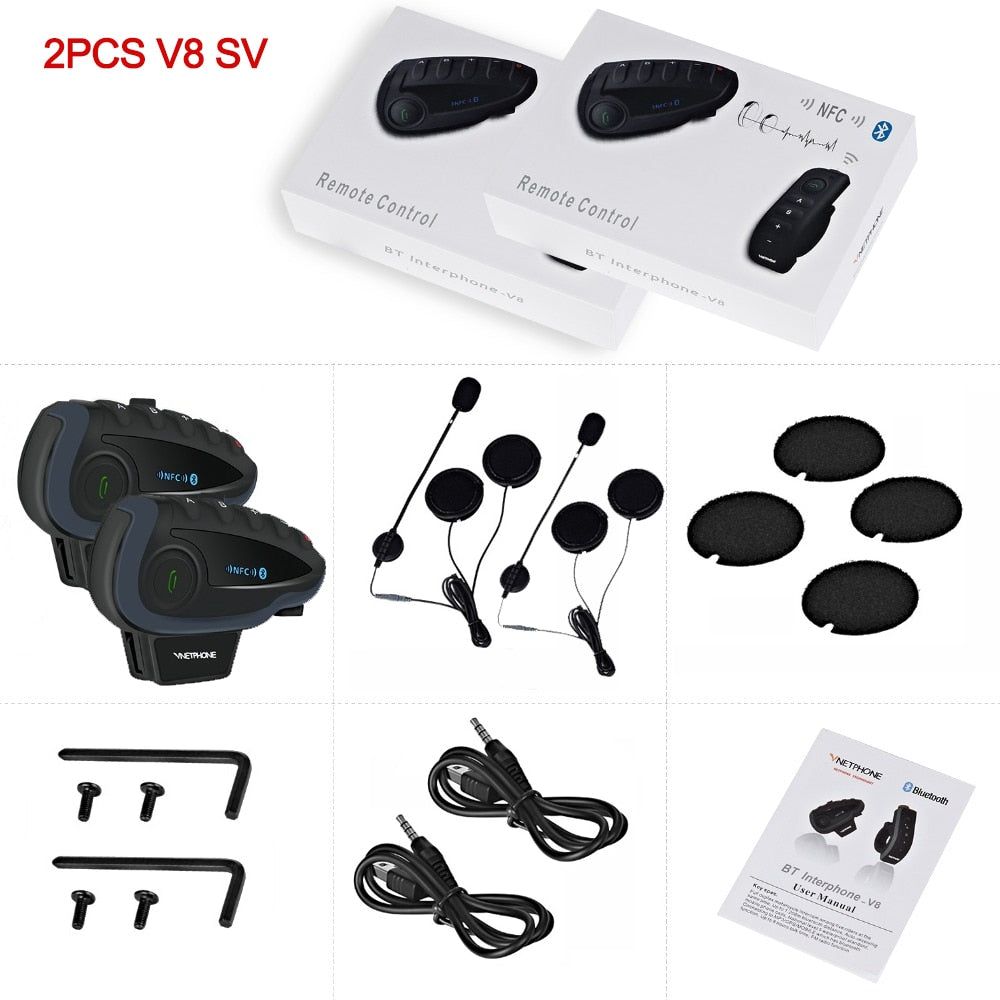 V8 Bluetooth Motorcycle Intercom 2 units V8 SV No remote | Hifi Media Store