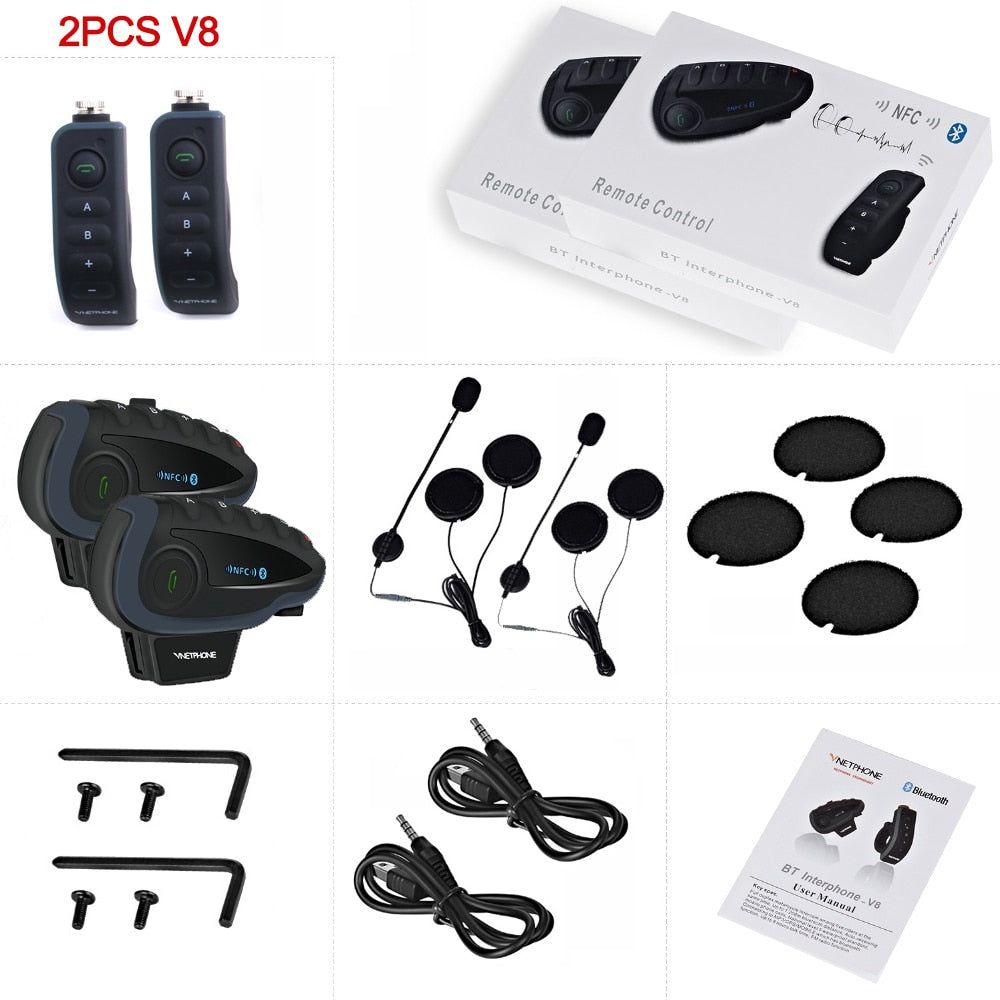 V8 Bluetooth Motorcycle Intercom 2 units V8 | Hifi Media Store