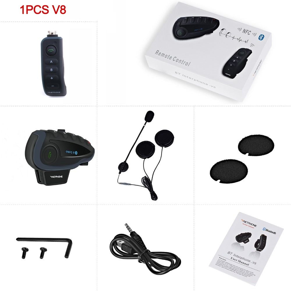 V8 Bluetooth Motorcycle Intercom 1 unit V8 | Hifi Media Store