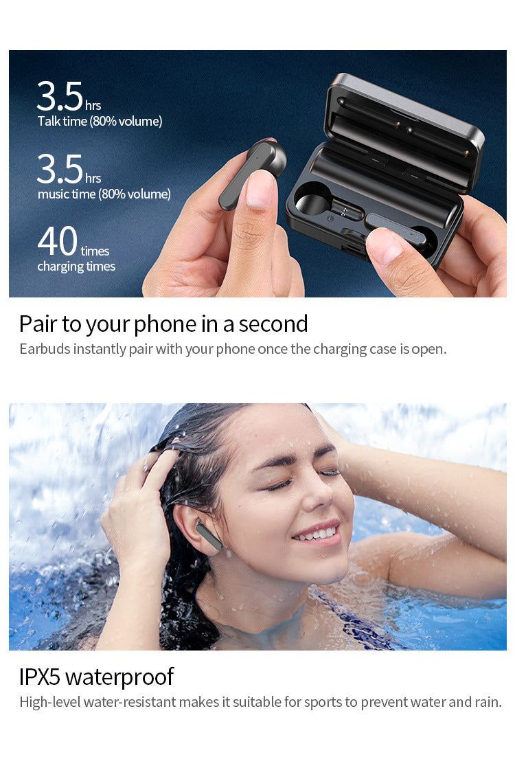 V9-TWS Earbuds with LED Display and Effect Mirror. | Hifi Media Store