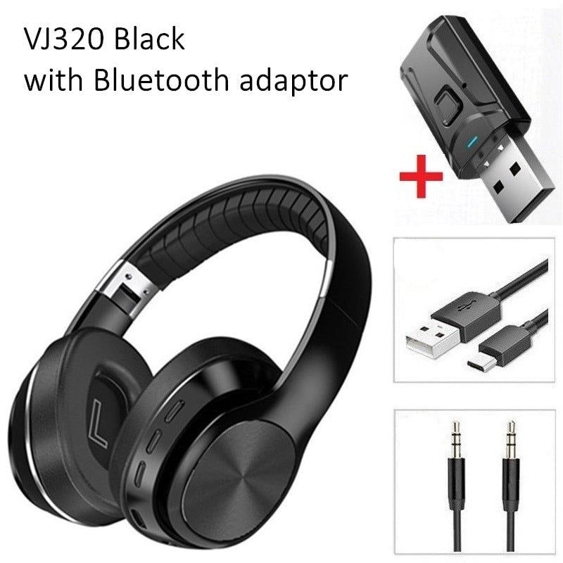 VJ320 Wireless Headphones With Bluetooth Adaptor 320 black adaptor Global | Hifi Media Store