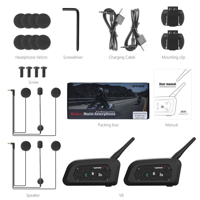 Vnetphone V6 Intercomunicador para Moto | Hifi Media Store