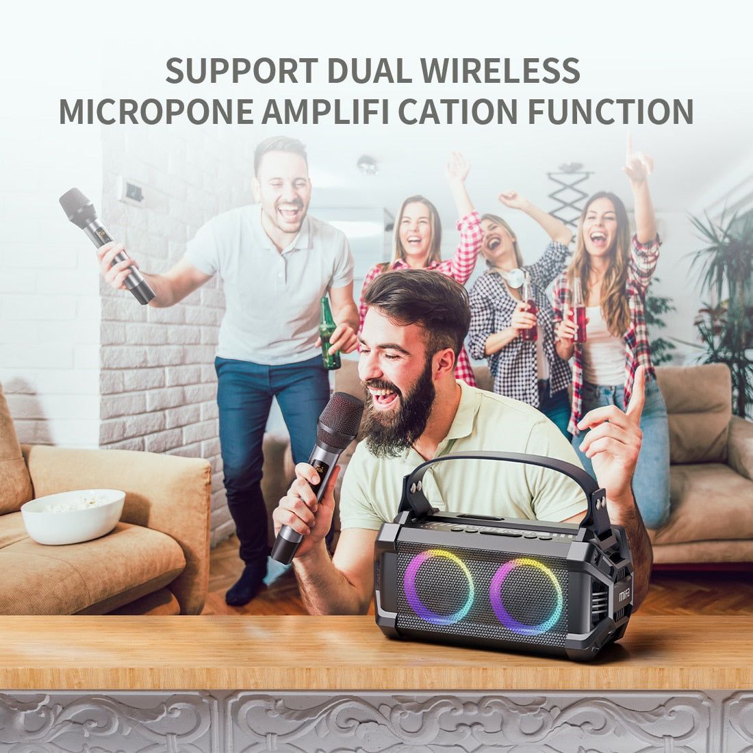 WildRock Portable Karaoke Speaker with Wireless Microphone | Hifi Media Store
