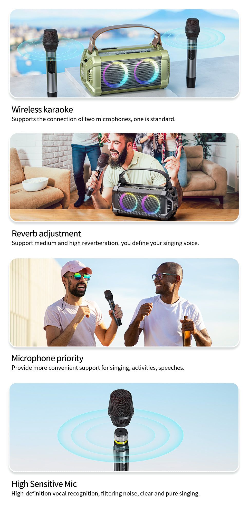 WildRock Portable Karaoke Speaker with Wireless Microphone | Hifi Media Store