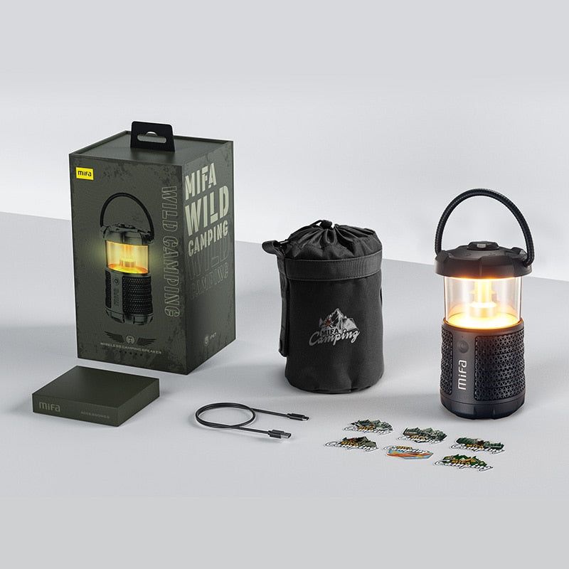 Wild Camping - Altavoz Bluetooth con Linterna. Sonido 360° y Luz 360°. Global Negro | Hifi Media Store