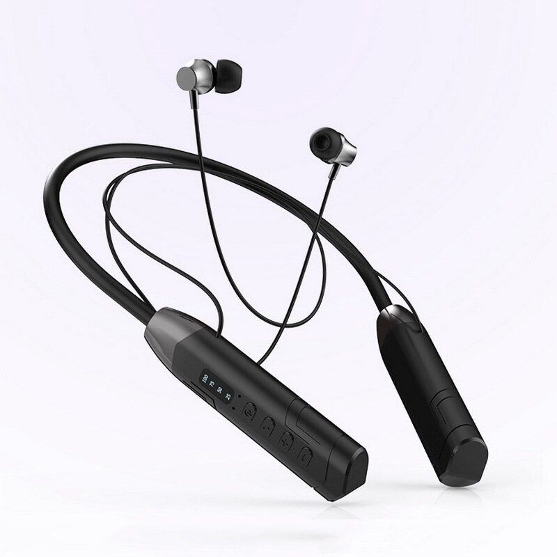Wireless Earbuds with Neckband and LED Display for Sport black | Hifi Media Store
