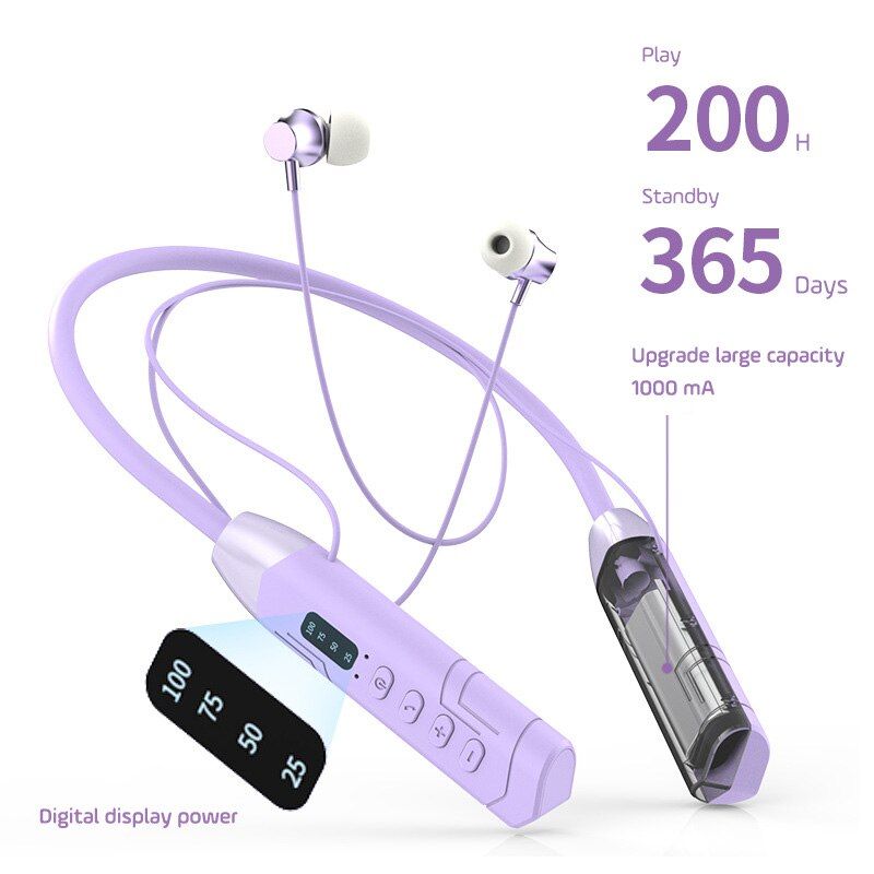 Wireless Earbuds with Neckband and LED Display for Sport | Hifi Media Store