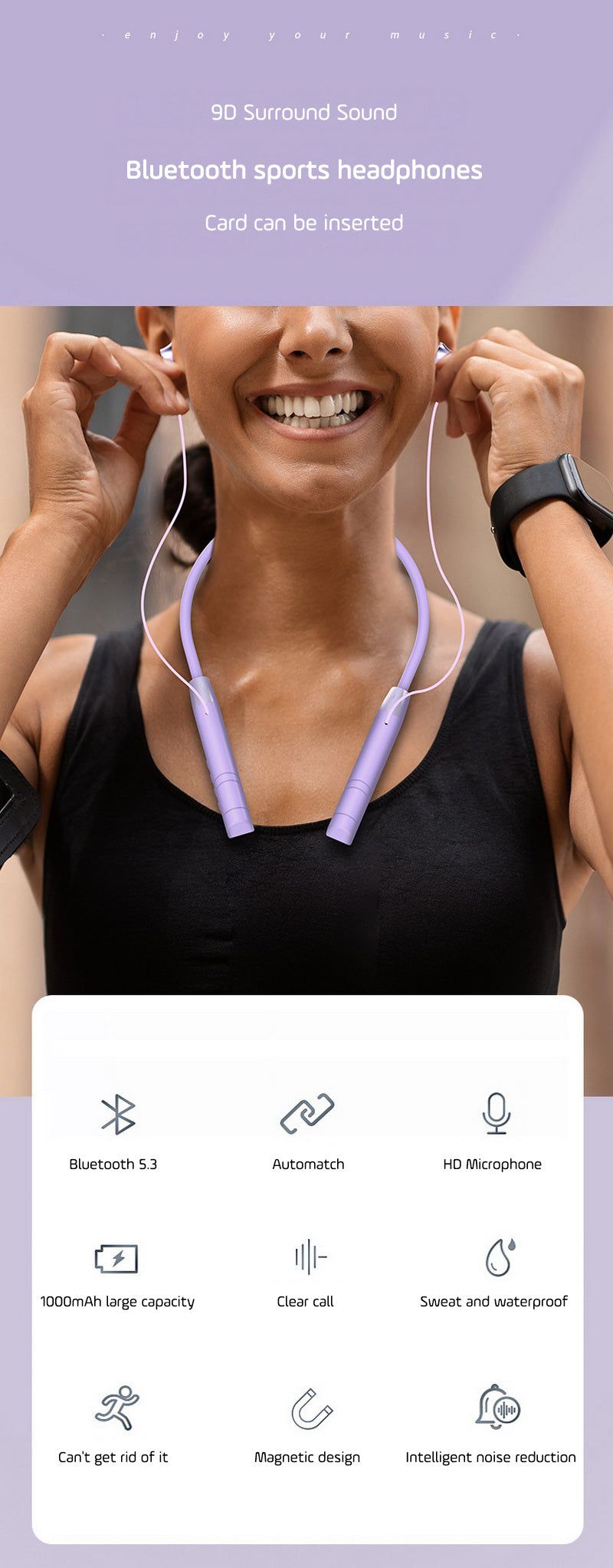 Wireless Earbuds with Neckband and LED Display for Sport | Hifi Media Store