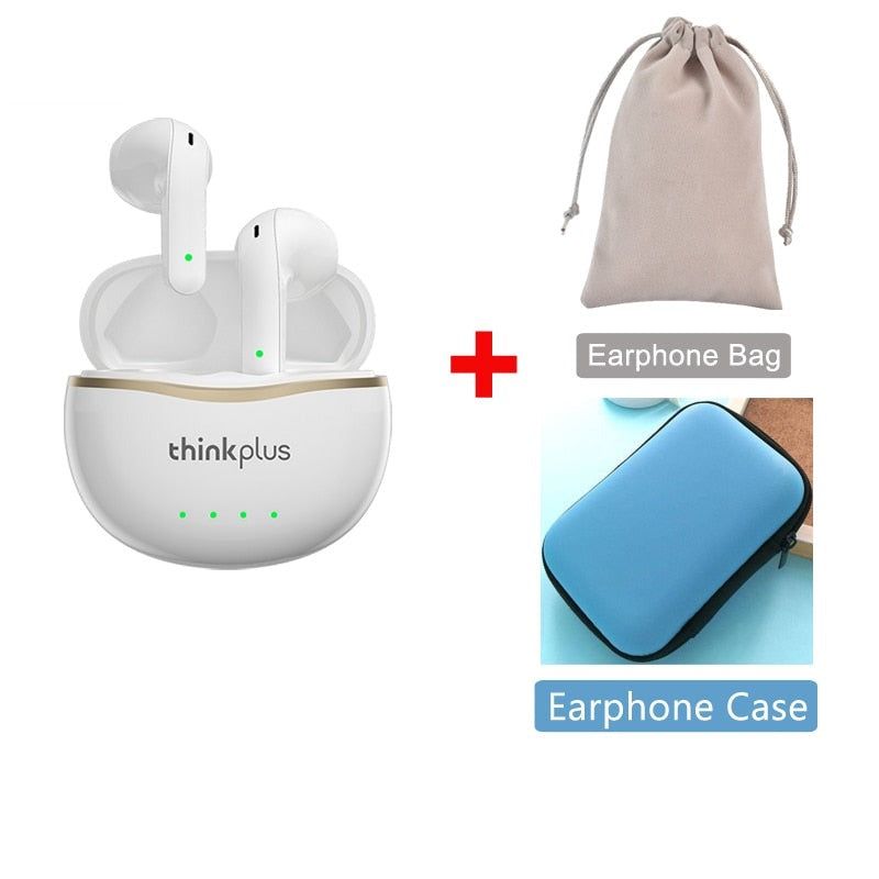 X16 Wireless Earbuds With Dual HD Microphone X16 White Case Bag | Hifi Media Store