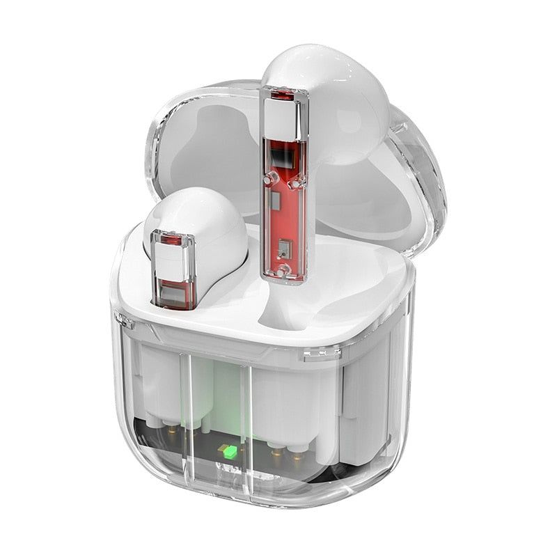 YX-06 Wireless Transparent Earbuds White | Hifi Media Store