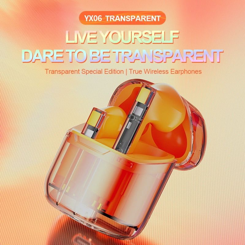 YX-06 Wireless Transparent Earbuds | Hifi Media Store