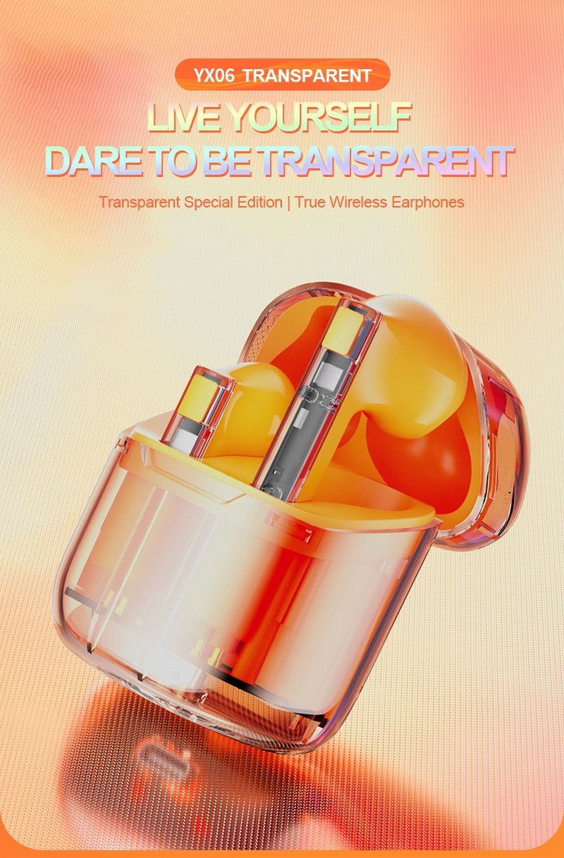 YX-06 Wireless Transparent Earbuds | Hifi Media Store