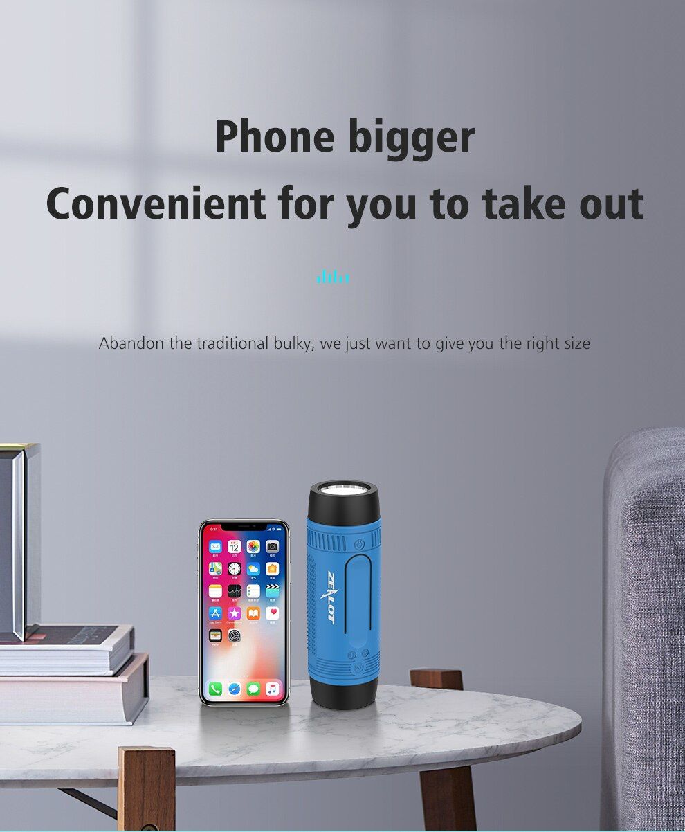Zealot S1 Bluetooth Portable Speaker for Bicycle with Flashlight | Hifi Media Store
