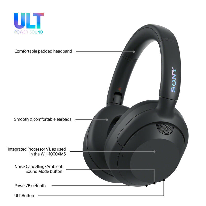 Sony ULT WEAR - Auriculares Inalámbricos con Cancelación de Ruido Negros Todos los auriculares | SONY