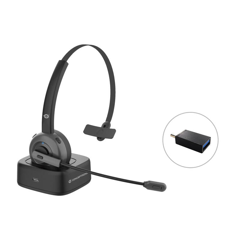 Conceptronic POLONA03BD - Auricular Inalámbrico Bluetooth con Estación de Carga Todos los auriculares | CONCEPTRONIC