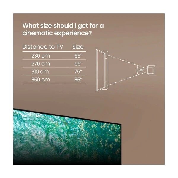 TV Samsung da 55" TQ55QN85CATXXC Neo QLED Smart TV, 4K Ultra HD, Tizen, processore Quantum Matrix Gaming 120Hz con AI