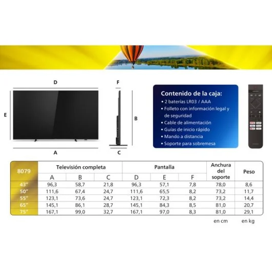 TV Philips 50" 50PUS8079 Ambilight, LED UltraHD, Dolby Atmos, Titan OS Televisores | PHILIPS