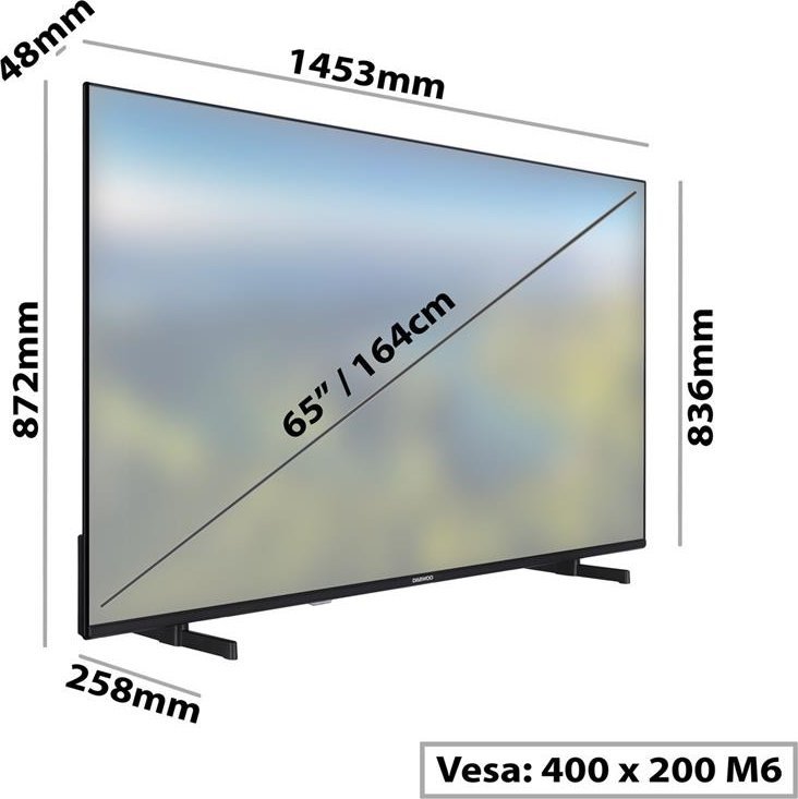 Tv Daewoo QLED 65´´ 65DM72UAQP Smart TV, 4K Ultra HD, Android 11
