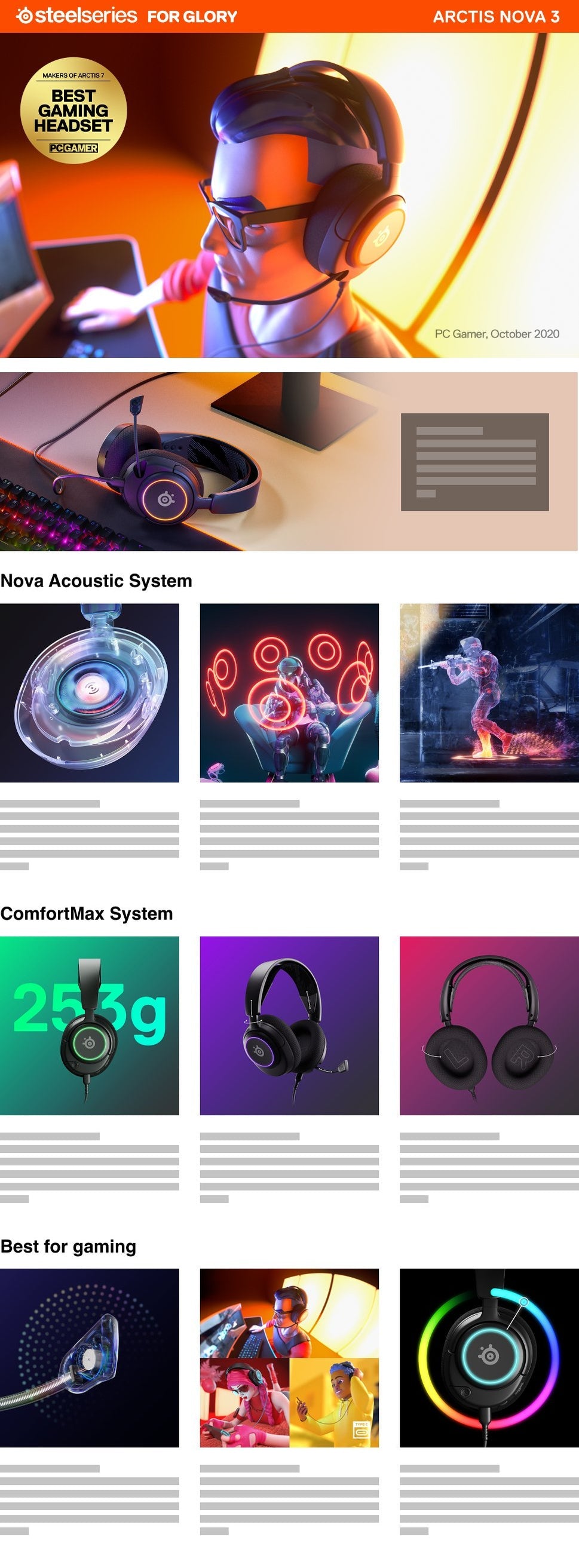 SteelSeries Arctis Nova 3 - Auriculares Gaming RGB PC/PS4/PS5/Switch Negros Todos los auriculares | STEELSERIES