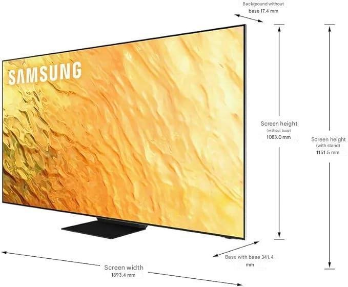 TV Samsung Serie 8 75" 75QN800B 8K Ultra HD, Smart TV, Wifi, Acciaio inossidabile