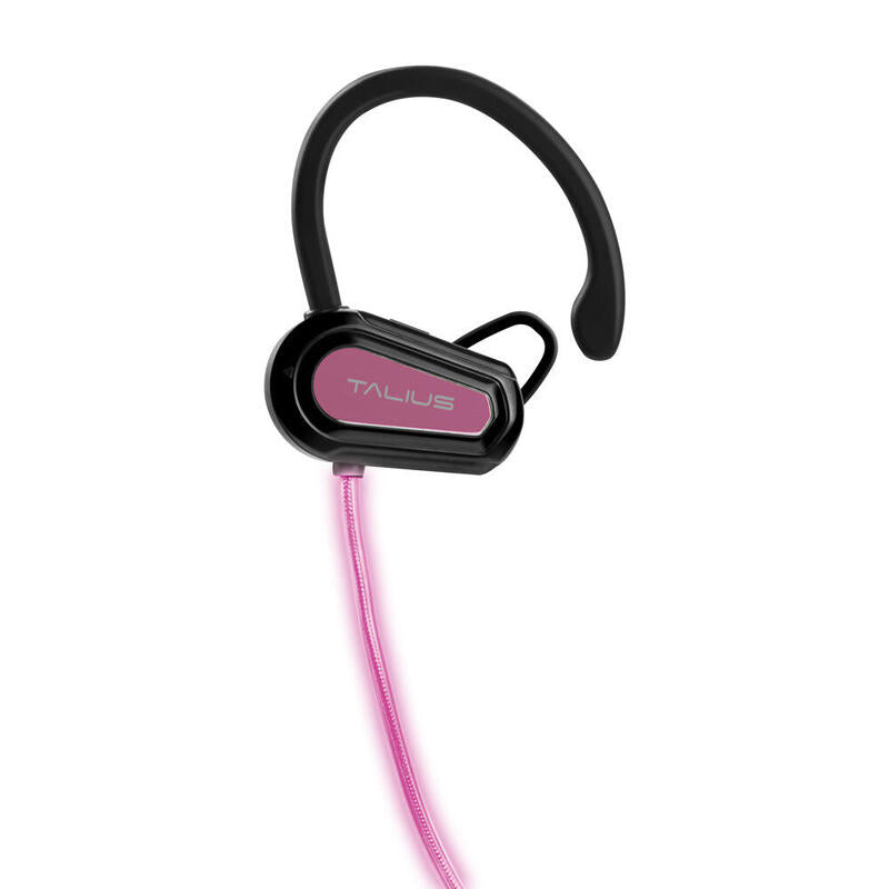 Talius EA-1004BT - Auriculares Bluetooth Desportivos com LED Rosa