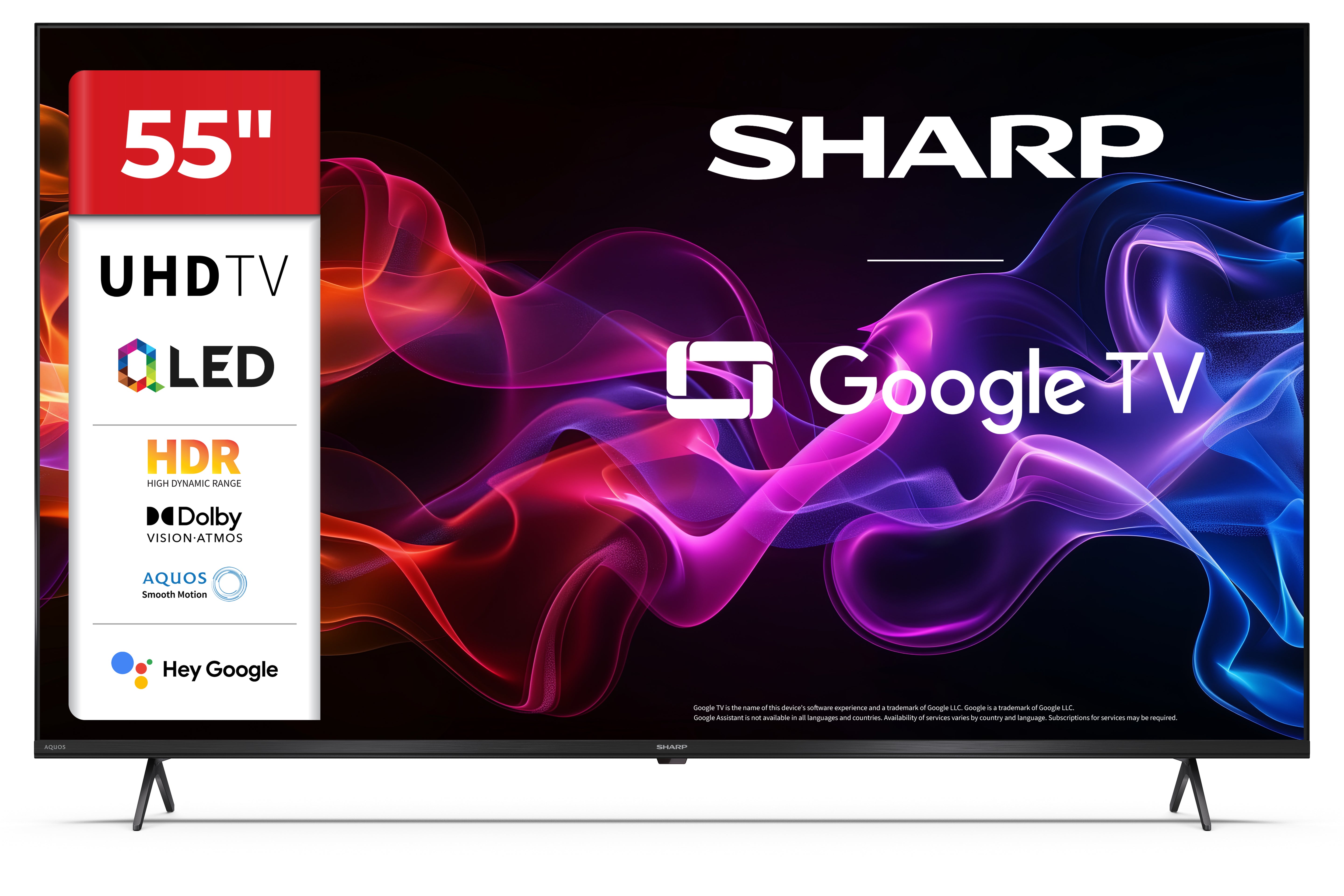 TV QLED Sharp 55" 55HP5265E 4K UHD, Google TV, Dolby Vision, Smart TV