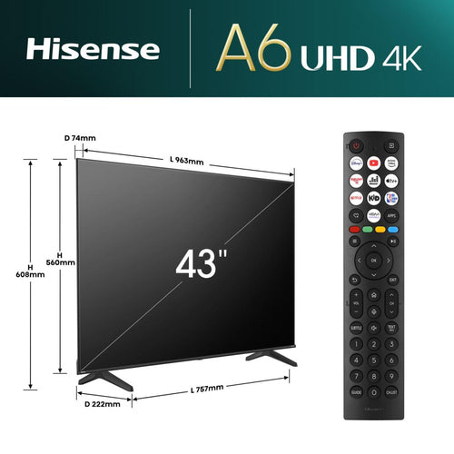 TV Hisense 43E6NT 43" LED 4K HDR Televisores | Hisense