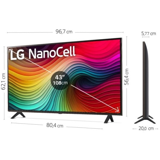 Tv LG NanoCell 43" 43NANO82T6B Smart TV, 4K Ultra HD, webOS 24 Televisores | LG