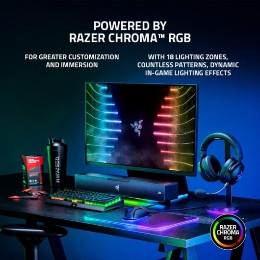 Razer Leviathan V2 - Barra de Sonido Bluetooth RGB 7.1 con Subwoofer Altavoces | RAZER