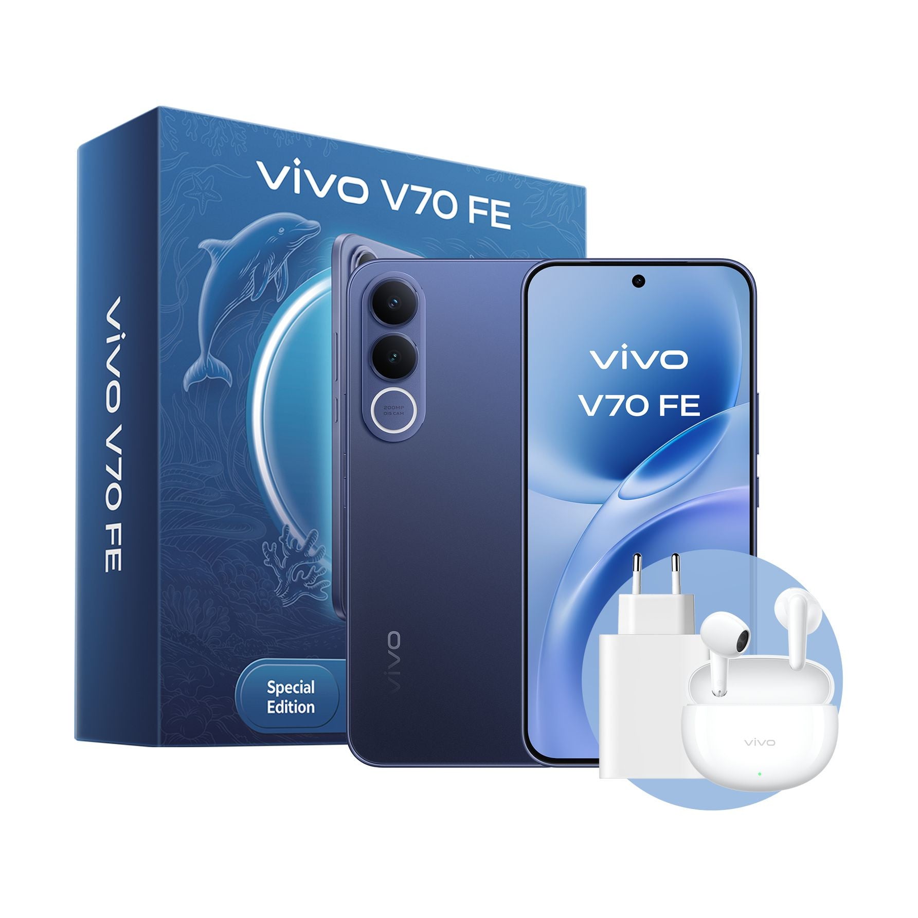 Vivo V70 FE 5G 8GB/512GB Azul (Ocean Blue) Dual SIM Bundle Smartphone | Vivo