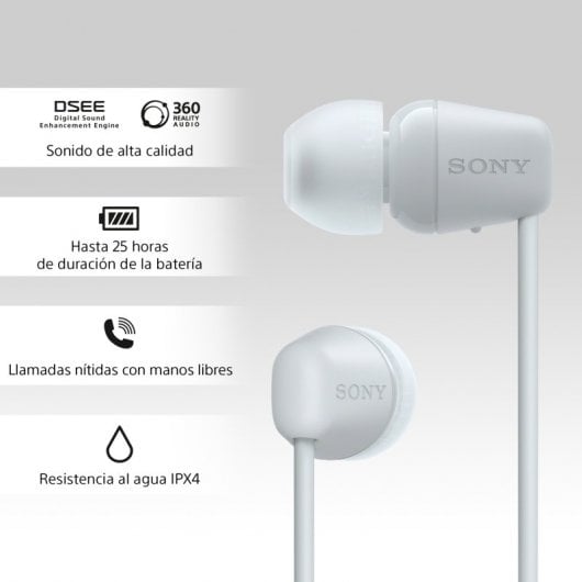 Sony WI-C100 - Auriculares Intraurales Bluetooth Blancos Todos los auriculares | SONY