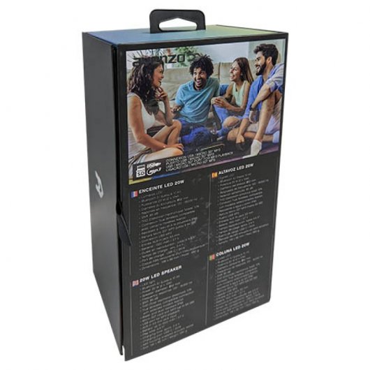 Avenzo AV-SP3007B - Altavoz Portátil LED Bluetooth Negro Altavoces | AVENZO