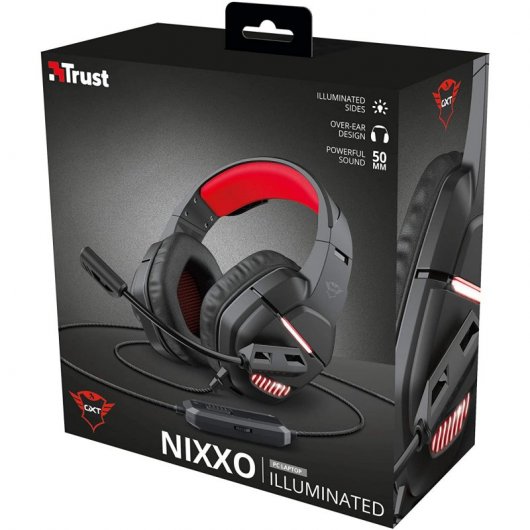 Trust GXT 488 Nixxo - Auriculares Gaming LED Negros