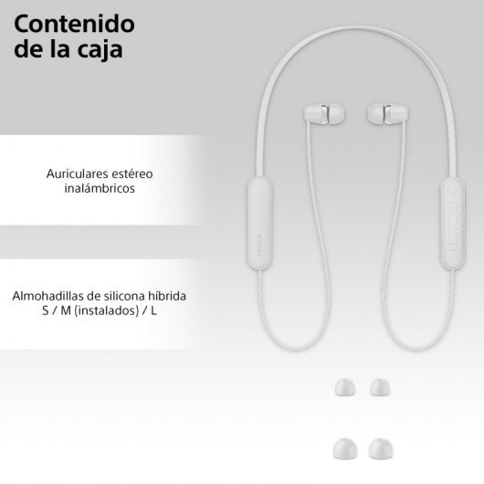 Sony WI-C100 - Auriculares Intraurales Bluetooth Blancos Todos los auriculares | SONY