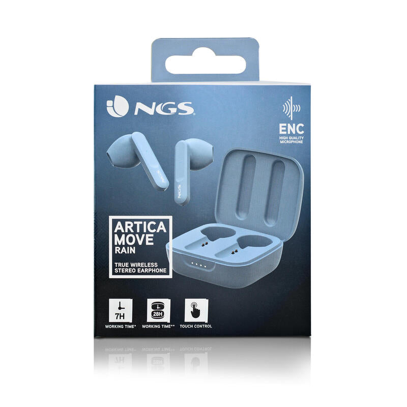 NGS Artica Move Rain - Auriculares Inalámbricos Bluetooth 5.3 Azul