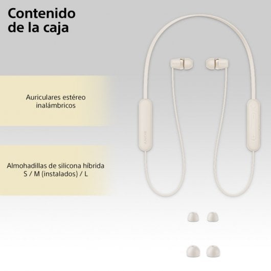 Sony WI-C100 - Auriculares Bluetooth Beige Todos los auriculares | SONY