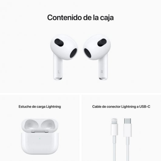 Apple AirPods 3ª Generación - Auriculares Bluetooth con Estuche de Carga Lightning