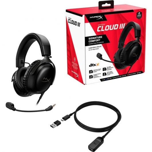 HyperX Cloud III - Auriculares Gaming Multiplataforma con Cable Negros Todos los auriculares | HYPERX