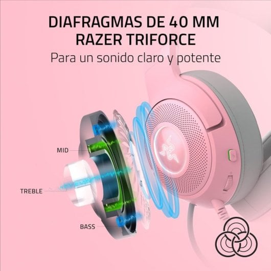 Kraken Kitty V2 - Auriculares RGB Gaming Rosas