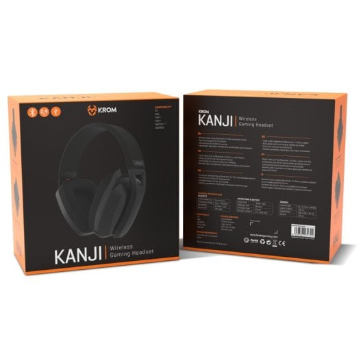 Krom Kanji Auriculares - Gaming Inalámbricos para PC/Mac/Nintendo Switch/PS4/PS5/Android Negros Todos los auriculares | KROM