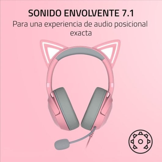 Kraken Kitty V2 - Auriculares RGB Gaming Rosas