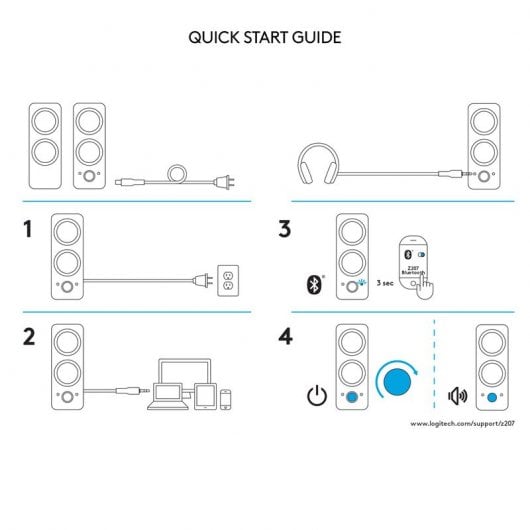 Logitech Z207 - Altavoces 2.0 Bluetooth 10W Negros Altavoces | Logitech