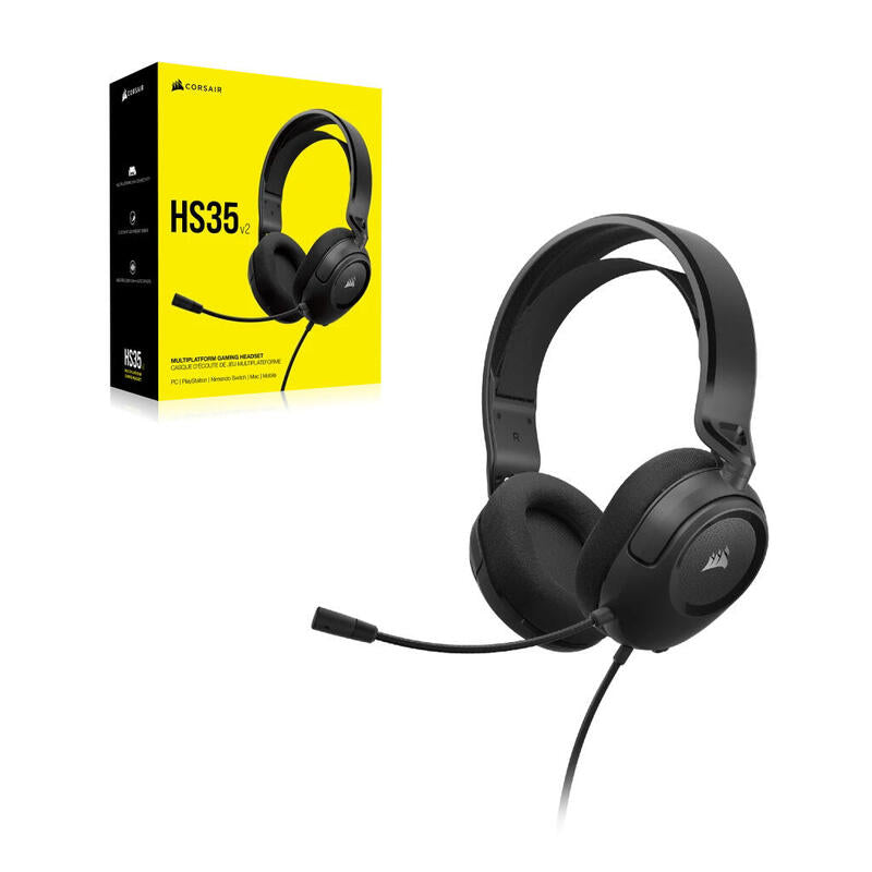 Corsair HS35 v2 Carbon - Auriculares Gaming Multiplataforma Todos los auriculares | CORSAIR