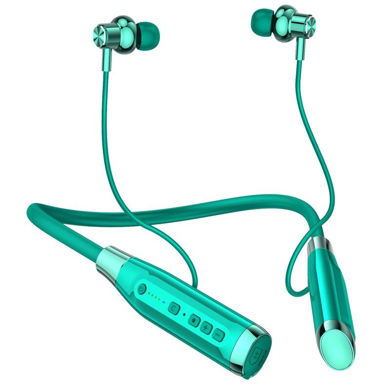 A12 Magnetic Bluetooth Earbuds with Neckband Green | Hifi Media Store