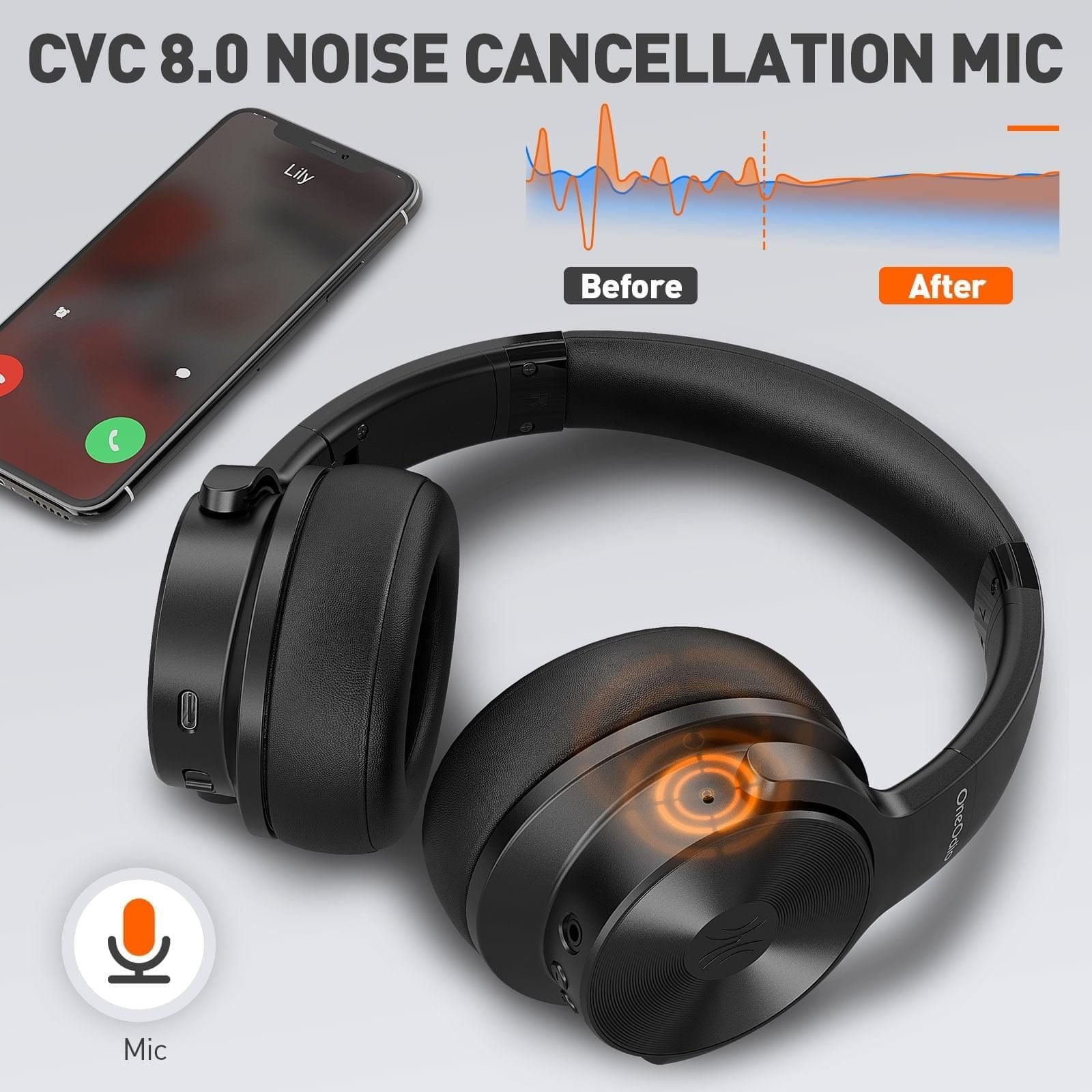 A30 Wireless Headphones With CVC 8.0 Noise Reduction and Active Noise Cancelling | Hifi Media Store
