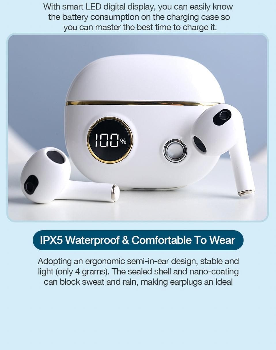 APRO8 Earbuds TWS with Mic and Power Display on Case | Hifi Media Store