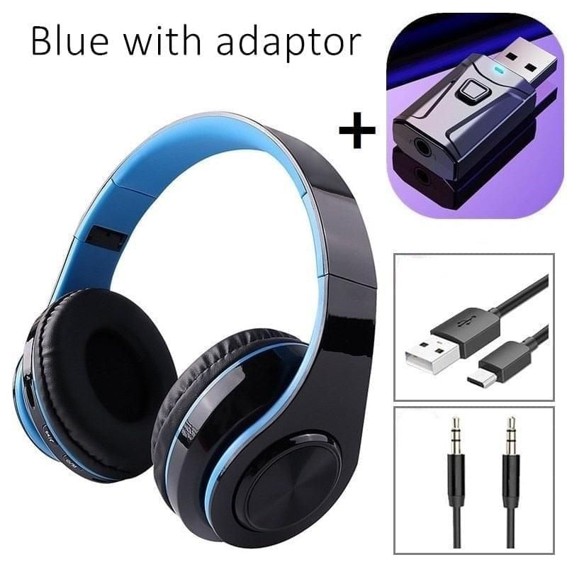 B39 Wireless Headphones Blue with adaptor Global | Hifi Media Store