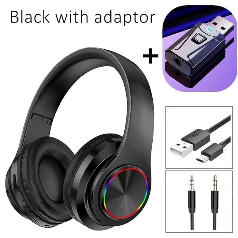 B39 Wireless Headphones Black with adaptor Global | Hifi Media Store