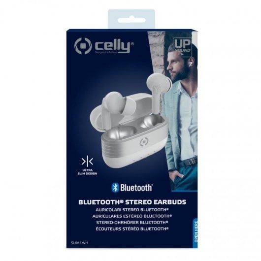 Celly Slim1 - Auriculares Inalámbricos Blancos Todos los auriculares | CELLY