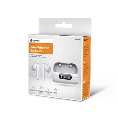 Denver TWE-40 - Auriculares Intraurales Bluetooth Blancos Todos los auriculares | DENVER